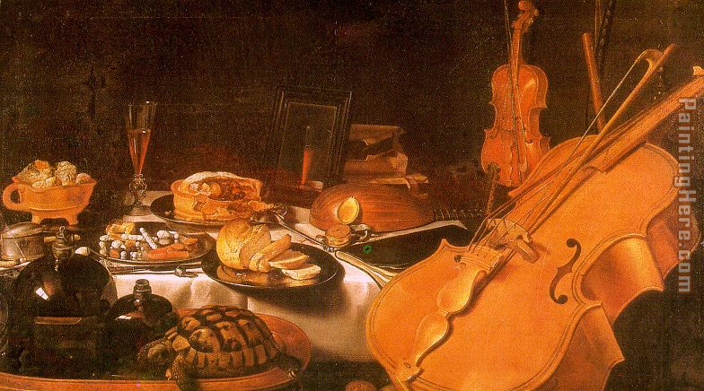 Still Life with Musical Instruments painting - Unknown Artist Still Life with Musical Instruments art painting